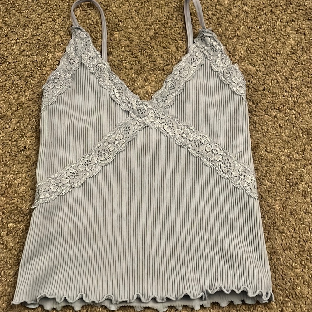 Blue lace top